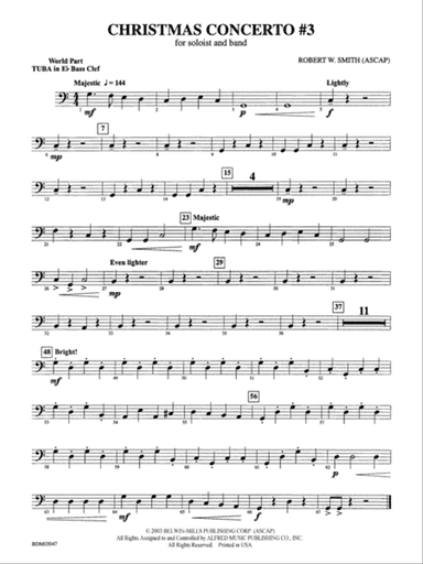 Christmas Concerto #3 (for Soloist and Band): (wp) E-flat Tuba B.C.