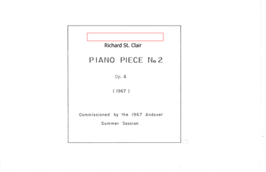 Piano Piece no. 2 for Piano Solo (1967)