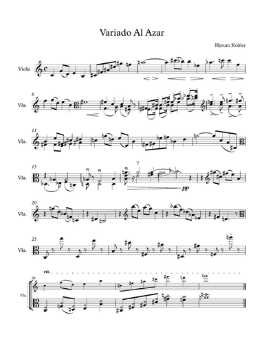 Variado al Azar, for Viola Alone