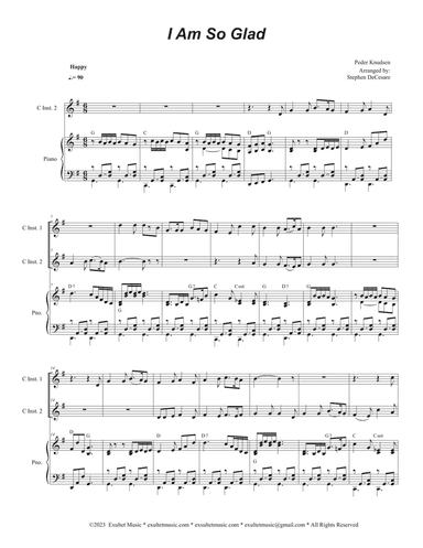 I Am So Glad (Duet for C-Instruments)