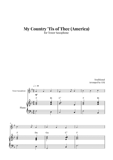 My Country 'Tis of Thee (America)