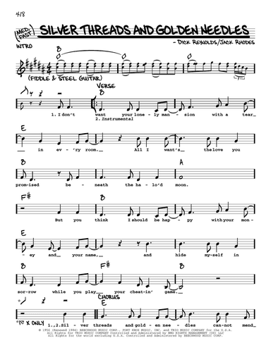 Silver Threads And Golden Needles