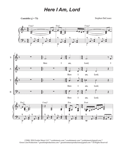 Here I Am, Lord (SATB)