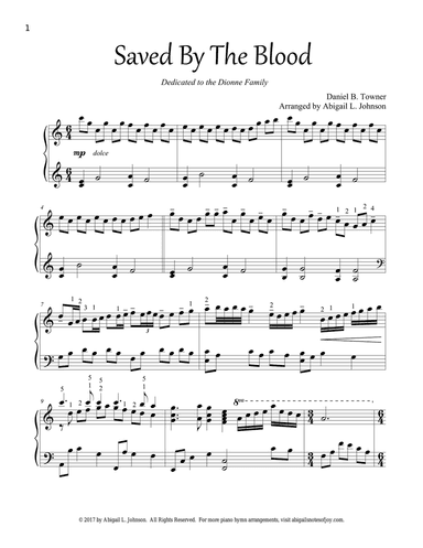 Saved By The Blood (Late Intermediate Piano Solo)