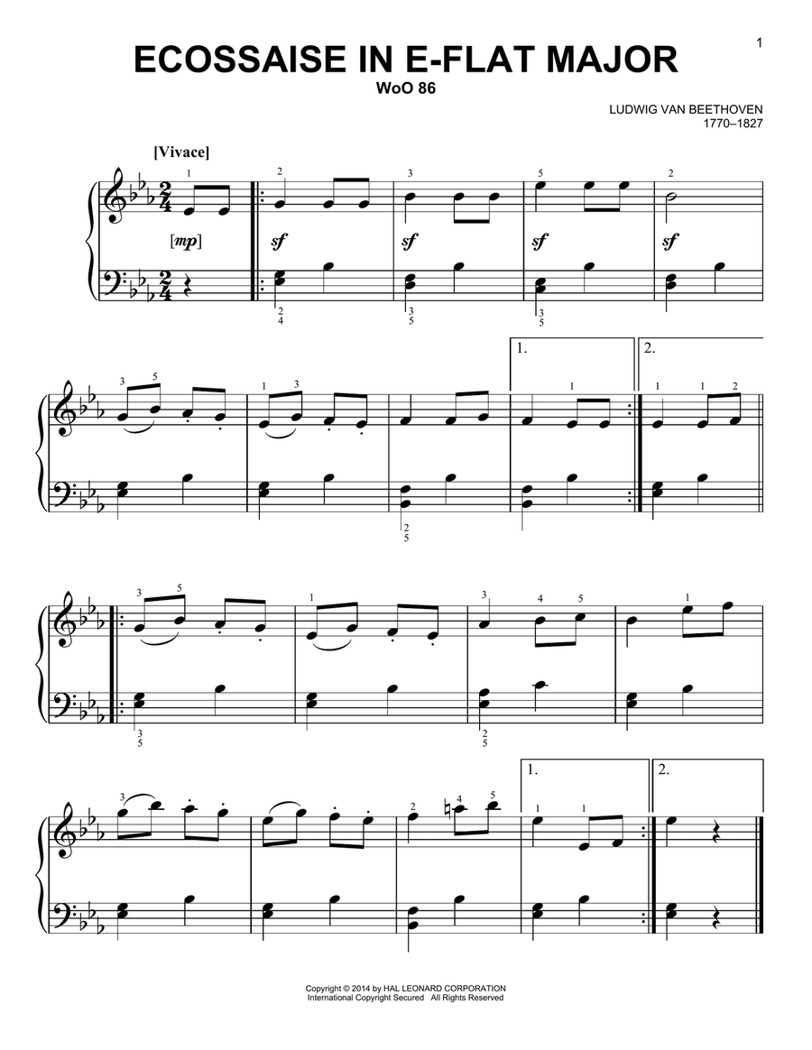 Ecossaise In E-Flat Major, WoO 86