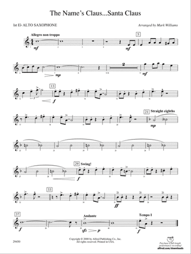 The Name's Claus ... Santa Claus: E-flat Alto Saxophone