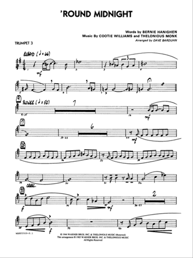 'Round Midnight: 3rd B-flat Trumpet