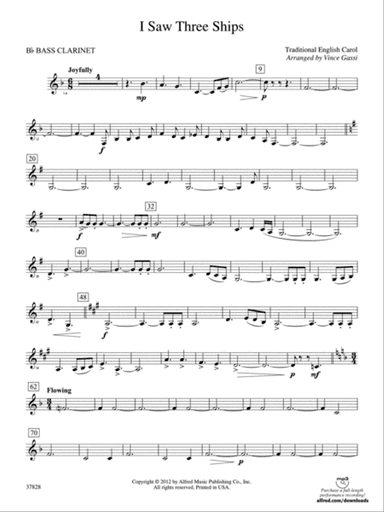 I Saw Three Ships: B-flat Bass Clarinet