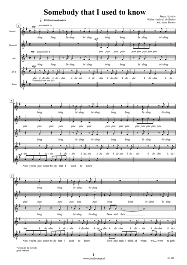 Somebody That I Used To Know