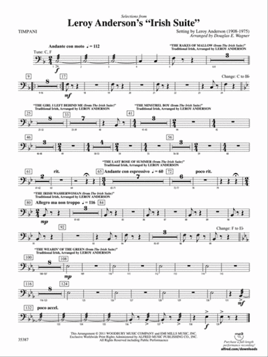 Leroy Anderson’s Irish Suite, Selections from: Timpani