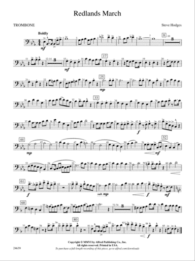Redlands March: 1st Trombone