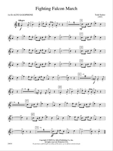 Fighting Falcon March: E-flat Alto Saxophone