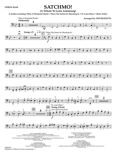 Satchmo! - A Tribute to Louis Armstrong (arr. Ted Ricketts) - String Bass