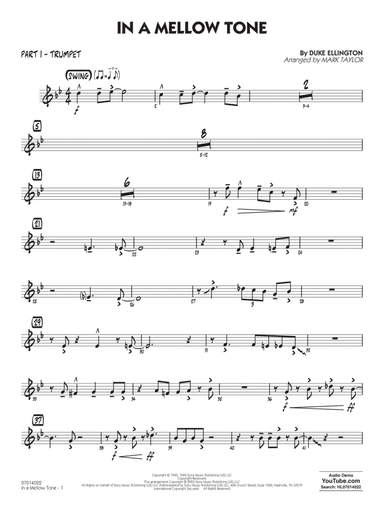 In A Mellow Tone (arr. Mark Taylor) - Part 1 - Trumpet