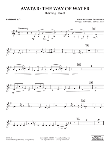 Avatar: The Way Of Water (arr. Robert Longfield) - Baritone T.C.