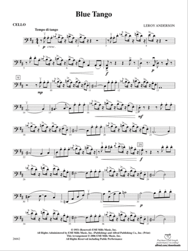 Blue Tango: Cello
