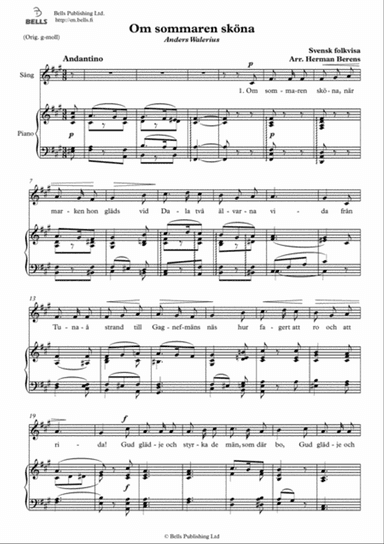 Om sommaren skona (F-sharp minor)