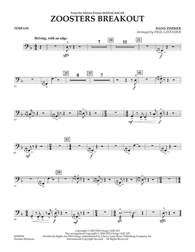 Zoosters Breakout (from Madagascar) - Timpani
