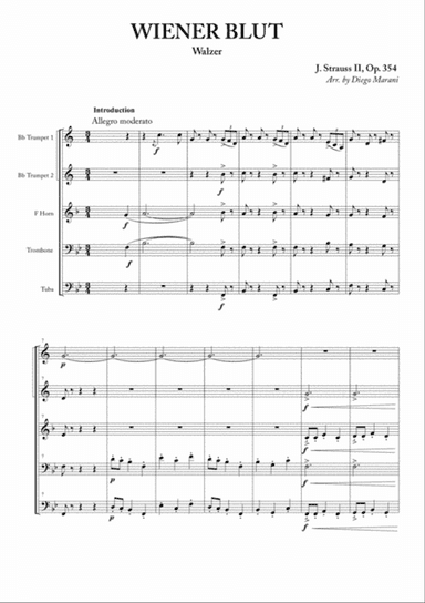 Wiener Blut for Brass Quintet