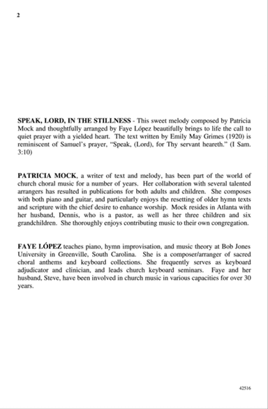 Speak, Lord, in the Stillness