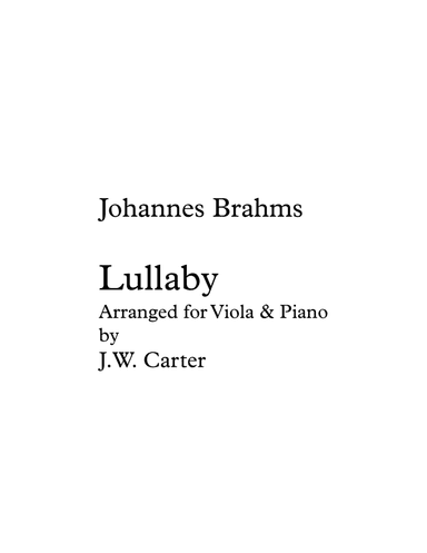 Brahms' Lullaby