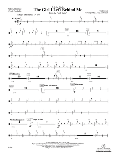 The Girl I Left Behind Me (from the Irish Suite): 2nd Percussion