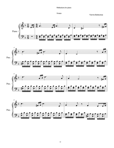 Reflections for piano