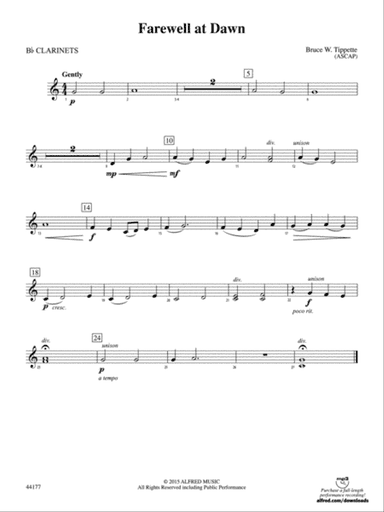 Farewell at Dawn: 1st B-flat Clarinet