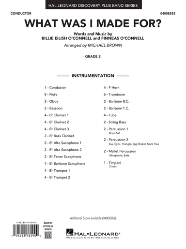 What Was I Made For? (arr. Michael Brown) - Conductor Score (Full Score)