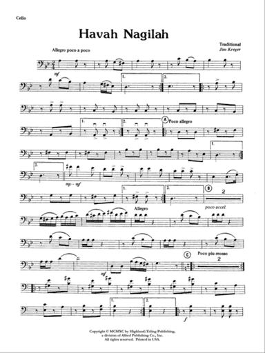 Havah Nagilah: Cello