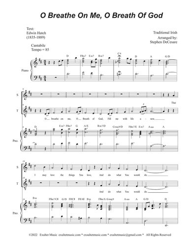 O Breathe On Me, O Breath Of God (2-part choir - (Soprano and Tenor)