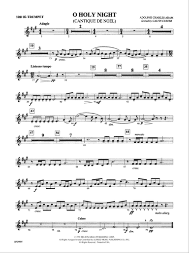O Holy Night: 3rd B-flat Trumpet