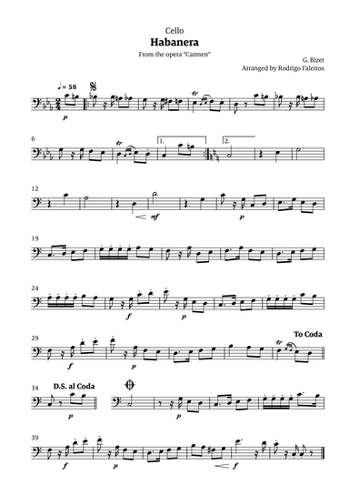 Habanera (for solo cello)