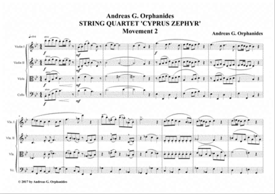 STRING QUARTET "CYPRUS ZEPHYR" -- MOVEMENT 2