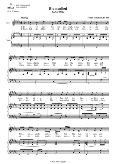 Blumenlied (D. 431) (B Major)