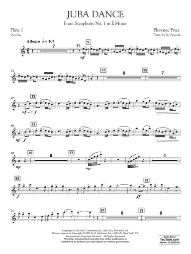 Juba Dance (from Symphony No. 1) - Flute 1/Piccolo