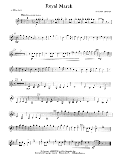 Royal March: 1st B-flat Clarinet
