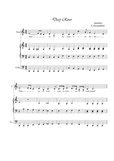 Deep River. Trio voice, piano and cello