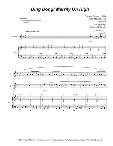 Ding Dong! Merrily On High (2-part choir - (Soprano and Tenor)