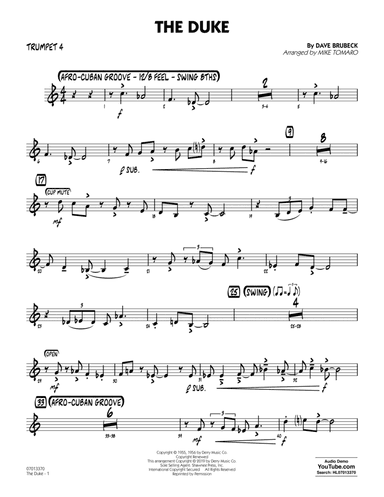 The Duke (arr. Mike Tomaro) - Trumpet 4