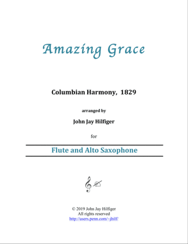 Amazing Grace for Flute and Alto Saxophone