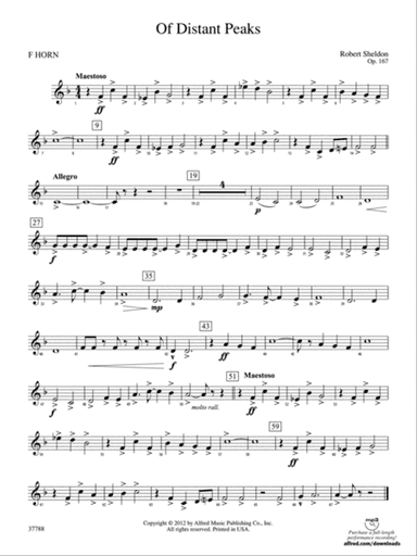 Of Distant Peaks: 1st F Horn