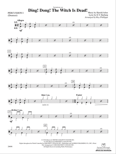 Variations on Ding! Dong! The Witch Is Dead!: 1st Percussion