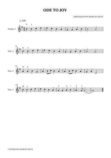 ODE TO JOY - VIOLIN
