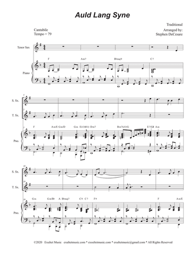 Auld Lang Syne (Duet for Soprano and Tenor Saxophone)