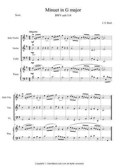 Minuet in G Major BWV anh 114