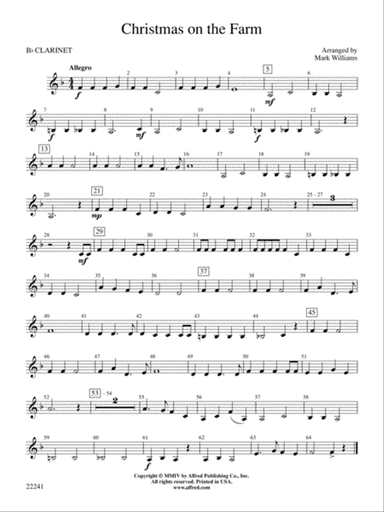 Christmas on the Farm: 1st B-flat Clarinet