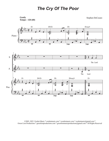 The Cry Of The Poor (2-part choir - (SA)
