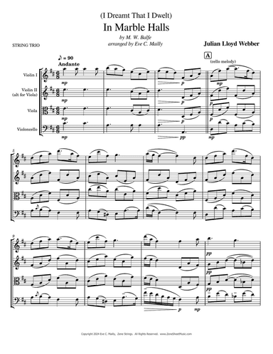 In Marble Halls - String Trio