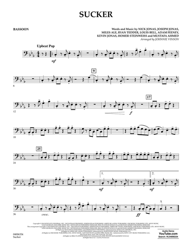 Sucker (arr. Johnnie Vinson) - Bassoon